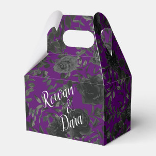 Purple  and Black Rose Gothic Wedding Favour Box
