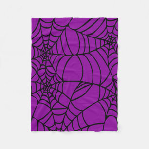 purple and black spider web Halloween goth Fleece Blanket