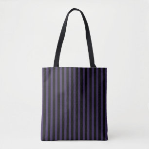 Purple and black stripe gothic  tote bag