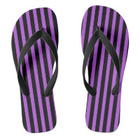 Purple and Black Striped Flip Flops