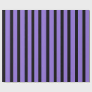 Purple and Black Striped Pattern Wrapping Paper