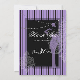Purple and black stripes Invitation