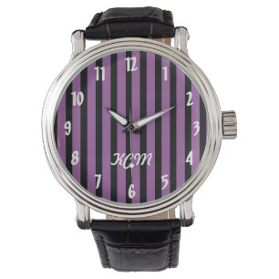 Purple and Black Stripes Watch