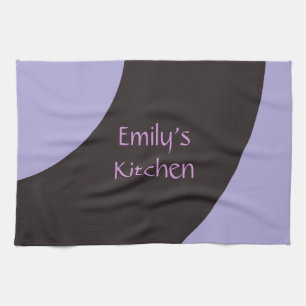 Purple and Black Swirl Tea Towel