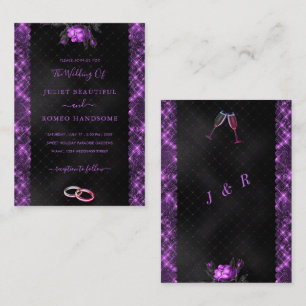 Purple and Black Wedding Invitation Template