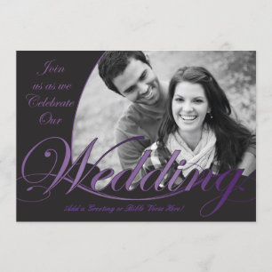 Purple and Black Wedding Invitations
