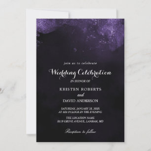 purple and black wedding invitations