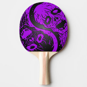 Purple and Black Yin Yang Zombies Ping Pong Paddle