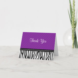 Purple and Black Zebra Polka Dot Thank You
