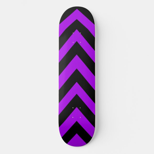 Purple and Black Zig Zag Skateboard Deck (Front)