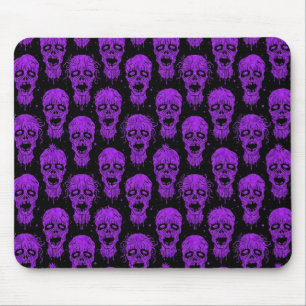 Purple and Black Zombie Apocalypse Pattern Mouse Mat