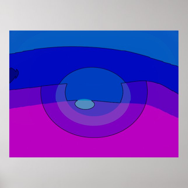 Purple And Blue Abstract 1007 Poster (Front)