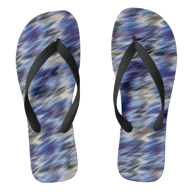 purple and blue abstract flip flops (Footbed)