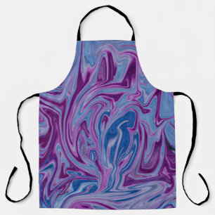Purple and blue abstract painting apron