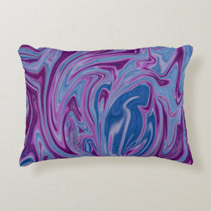Purple and blue abstract painting decorative cushion
