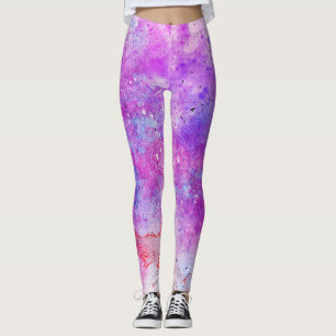  purple and blue abstract pattern leggings
