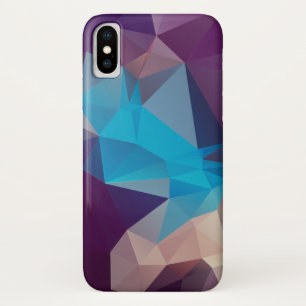 Purple and Blue Abstract Pyramid Art iPhone X Case