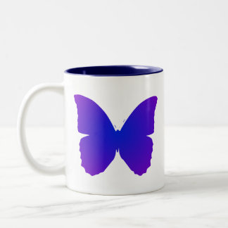 Purple and Blue Butterfly Two-Tone Coffee Mug