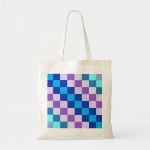 Purple and Blue Checked Tote Bag