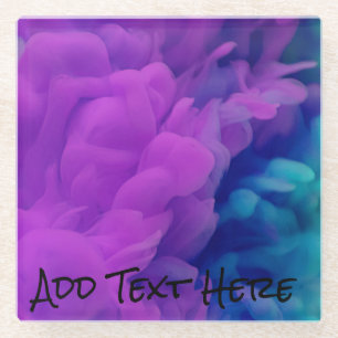 Purple and Blue Digital Smoke Glass Coaster