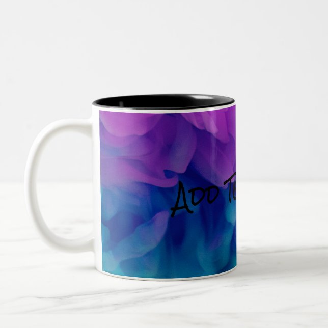 Purple and Blue Digital Smoke Two-Tone Coffee Mug (Left)