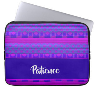 Purple and blue dots annd stripes laptop sleeve