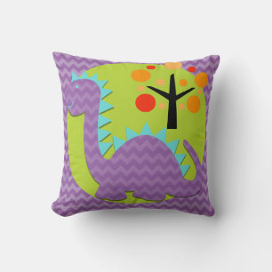Purple and Blue Dragon Throw Pillow