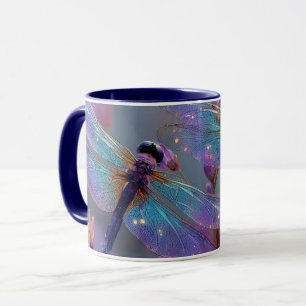 purple and blue dragonflies mug
