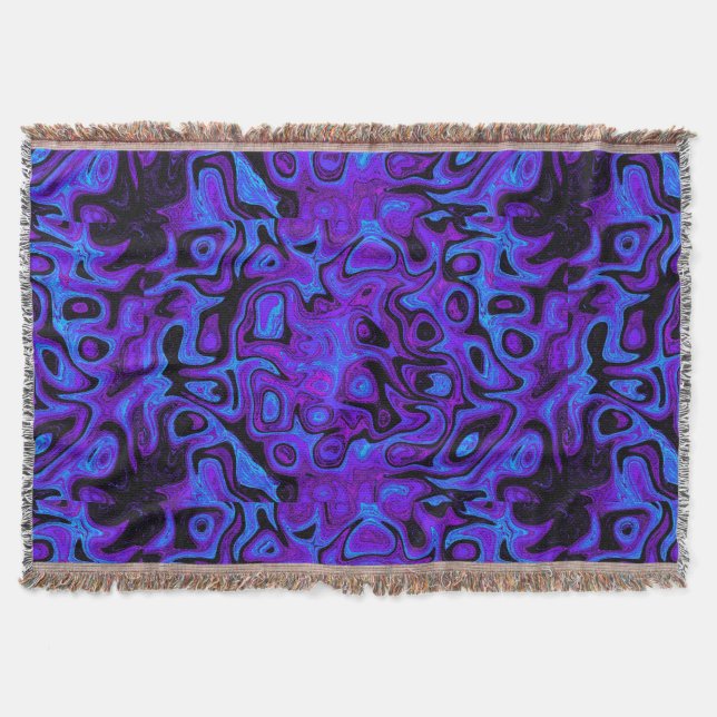 Purple and Blue Fire Stone Throw Blanket (Front)