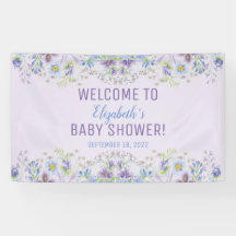 Purple and Blue Floral Baby Boy Shower