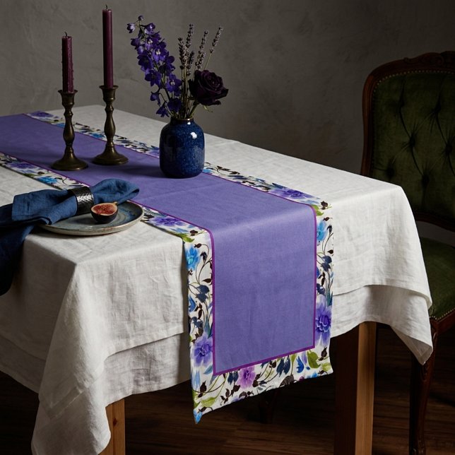Purple and blue floral medium table runner (Creator Uploaded)