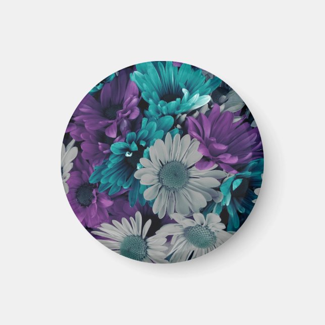 Purple and Blue Flower Smash Magnet (Front)