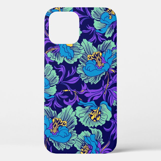 Purple and Blue Flowers William Morris Case-Mate iPhone Case (Back)