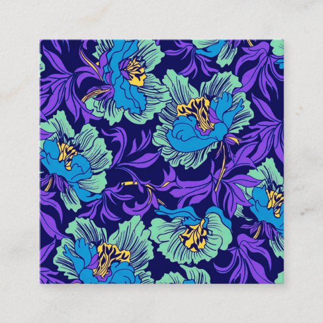 Purple and Blue Flowers William Morris Enclosure Card (Front)