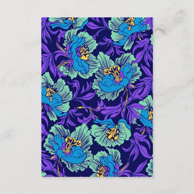 Purple and Blue Flowers William Morris Enclosure Card (Front)