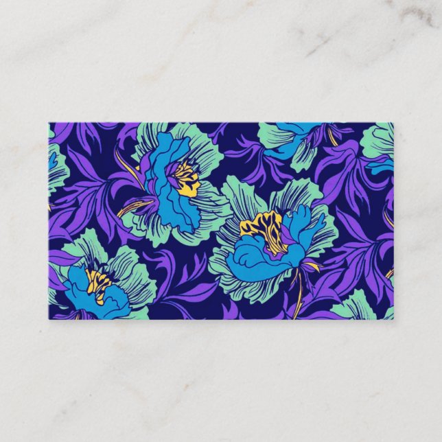 Purple and Blue Flowers William Morris Enclosure Card (Front)
