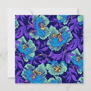 Purple and Blue Flowers William Morris Invitation