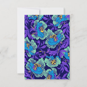 Purple and Blue Flowers William Morris Invitation
