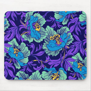 Purple and Blue Flowers William Morris Mouse Mat