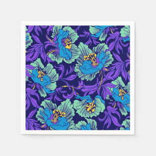 Purple and Blue Flowers William Morris Napkin