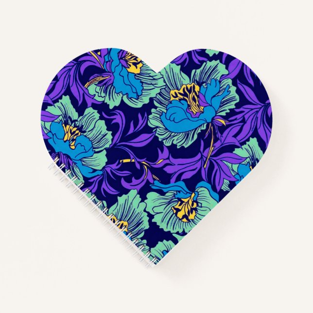 Purple and Blue Flowers William Morris Notebook (Front)