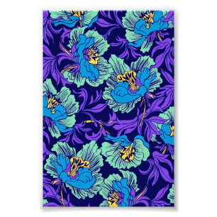 Purple and Blue Flowers William Morris Photo Print