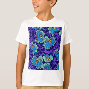 Purple and Blue Flowers William Morris T-Shirt