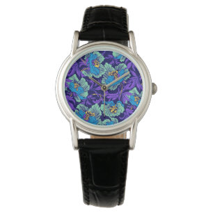 Purple and Blue Flowers William Morris Watch