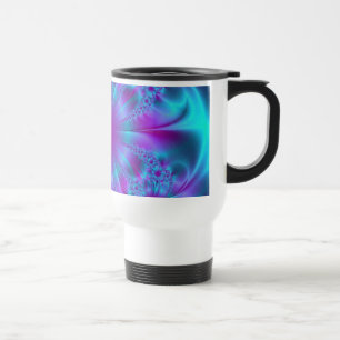 Purple and Blue Fractal Design Travel Mug