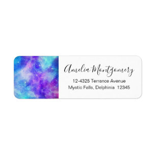 Purple and Blue Galaxy Space Abstract Address