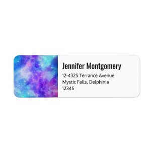 Purple and Blue Galaxy Space Abstract Address
