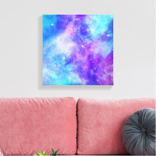 Purple and Blue Galaxy Space Abstract Canvas Print