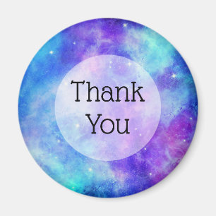 Purple and Blue Galaxy Space Abstract Magnet