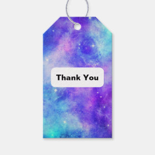Purple and Blue Galaxy Space Abstract Thank You Gift Tags